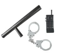 Zestaw policjanta pałka kajdanki krótkofalówka