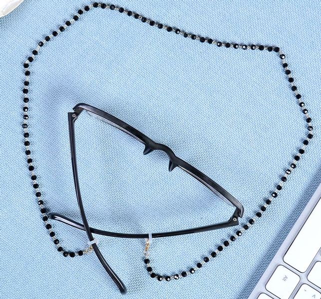 Elegancki Czarny Łańcuszek Do Okularów Koraliki zdjęcie 5
