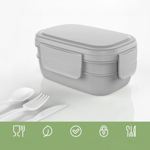 LUNCH BOX PUDEŁKO NA ŻYWNOŚĆ PODRÓŻNE POJEMNE NA WYJAZD 3W1 SZCZELNE 2000ML na Arena.pl