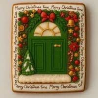 CIASTKO LUKROWANE ŚWIĄTECZNE DRZWI PROSTO NO4 ROZ.M RĘCZNIE ROBIONE