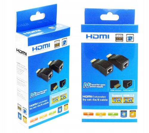 EXTENDER HDMI PRZEZ ZŁĄCZE RJ45 CAT 5E/6 30M 4K na Arena.pl