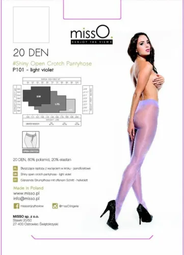 misso p101 rajstopy z wycięciem jasnofioletowe s/m eleganckie na Arena.pl