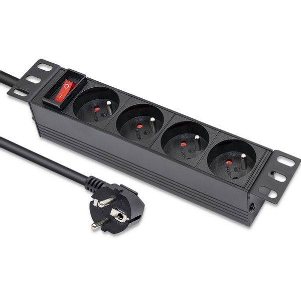 Qoltec Aluminiowa Listwa zasilająca PDU do RACK 10''1U 16A 4xFRENCH zdjęcie 11