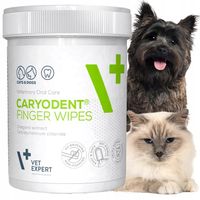 VET EXPERT CARYODENT FINGER WIPES - czyściki do zębów dla psa i kota 50szt