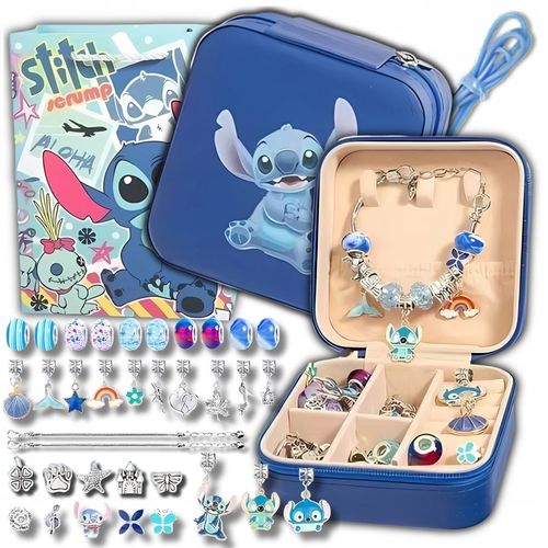 ZESTAW KORALIKÓW DO ROBIENIA BRANSOLETEK BIŻUTERII CHARMS STITCH LILO STICH na Arena.pl