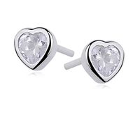Delikatne srebrne kolczyki serca serduszka z cyrkoniami srebro 925 R0072_W