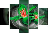 105CM 150CM OBRAZ 5 ELEM ZIELONE KOSMICZNE KWIATY JAKUB BANAŚ DRUK