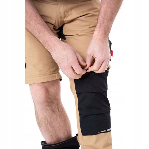 SPODNIE ROBOCZE monterskie męskie 2w1 KRÓTKIE SPODENKI odpinane Khaki na Arena.pl