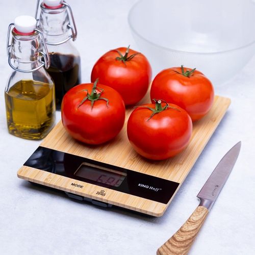 Bambusowa Elektroniczna waga kuchenna PRECYZYJNA 1g / 5kg cyfrowa KING Hoff na Arena.pl