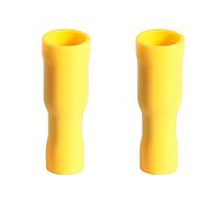 2x Konektor rurkowy żeński 5mm izolowany żółty 10-12 AWG