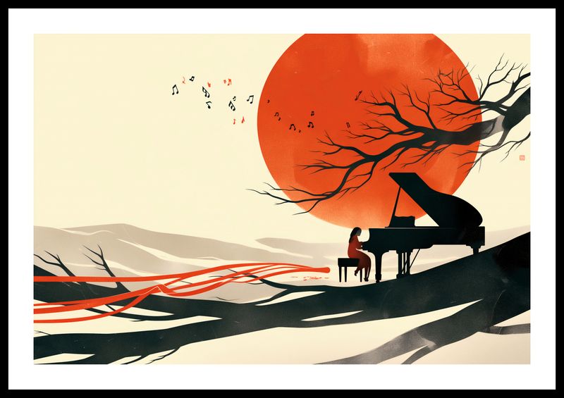 Plakat 60x40cm Pianistka zdjęcie 3