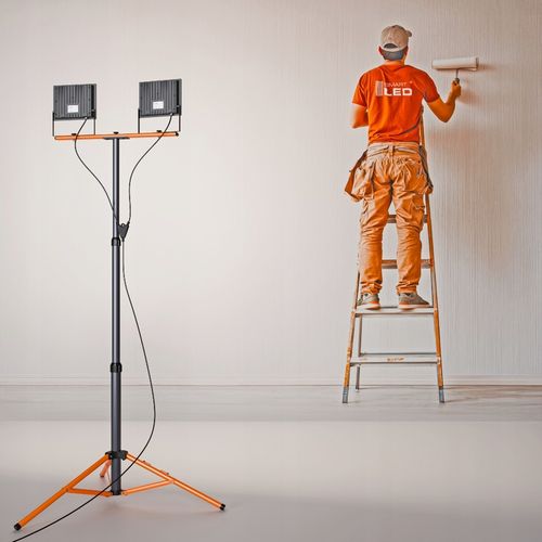 Halogen LED Statyw Budowlany Naświetlacz 2x 50W 11000lm Lampa Na na Arena.pl