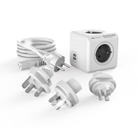 Listwa podróżna kostka Allocacoc Cube 2xUSB +wtyczki UK USA ŚWIAT+kabel