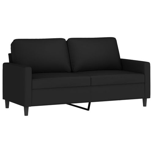 Sofa 2-osobowa, czarna, 140 cm, tapicerowana aksamitem na Arena.pl