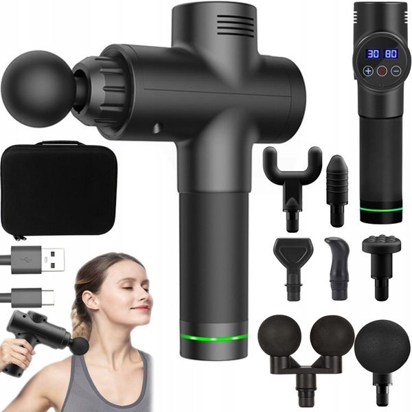 PISTOLET DO MASAŻU MASAŻER DO PLECÓW MIĘŚNI CIAŁA Z WYŚWIETLACZEM LCD zdjęcie 1