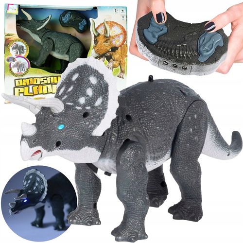 DINOZAUR zdalnie sterowany Triceratops CHODZI RYCZY ŚWIECI INTERAKTYWNY na Arena.pl