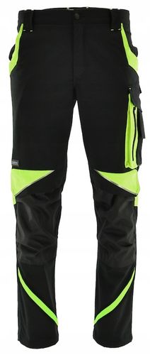 Spodnie Robocze ELASTYCZNE Odblaskowe NEON Do Pracy STRETCH SPANDEX BHP na Arena.pl