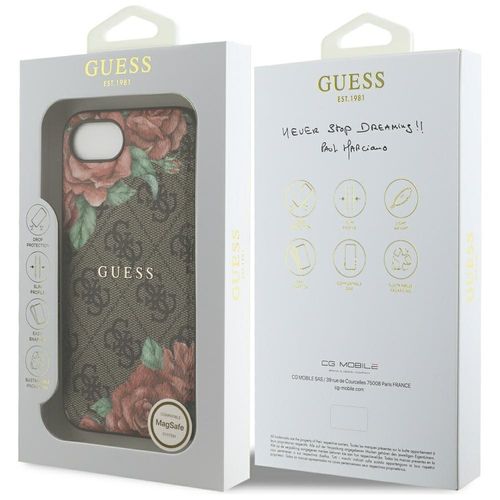 etui guess 4g flowers print magsafe do   iphone 16e brązowy na Arena.pl