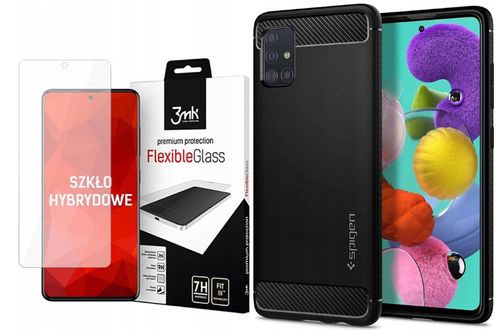 SPIGEN RUGGED ARMOR ETUI DO GALAXY A71 +SZKŁO 3MK na Arena.pl