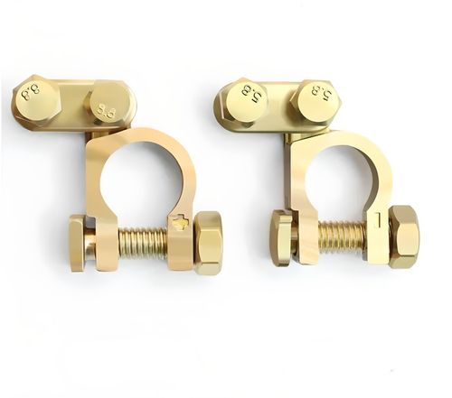 Klemy do akumulatora mosiężne 6V, 12V, 24V - komplet na Arena.pl