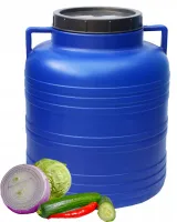 BECZKA PLASTIKOWA 60 L DO KISZENIA uchwyt niska szeroki wlew zakręcana