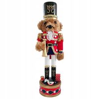 DUŻY DZIADEK DO ORZECHÓW GŁOWA PSA figurka ŻOŁNIERZYK MIŚ DREWNIANY 28 cm