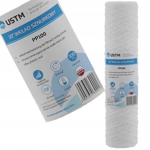 10x FILTR DO WODY WKŁAD filtrujący 10" SZNURKOWY 100 MIKRON USTM na Arena.pl