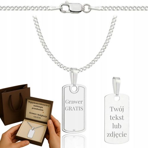 SREBRNY PEŁNY ŁAŃCUSZEK DZIECIĘCY PANCERKA NIEŚMIERTELNIK PR. 925 + GRAWER na Arena.pl