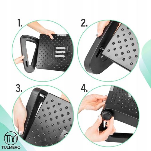 Podnóżek biurowy regulowany ergonomiczny, podstawka pod nogi z MASAŻEREM na Arena.pl