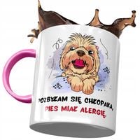 Kubek Różowy Z Pieskiem Psem Słodki Na Prezent Z Nadrukiem Ze Zdjęciem