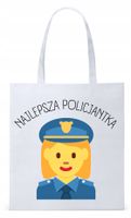 Dla Policjanta Policjantki Torba Eco Biała Shopper Z Nadrukiem Ze Zdjęciem