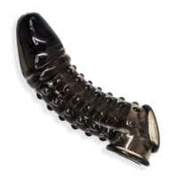 Nakładka na penisa z dwustronnymi wypustkami dla dwojga przedłużka ring