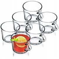 SZKLANKA Z UCHEMKUBEK FILIŻANKA ZESTAW 6szt 270 ml