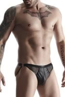 Męskie Figi Z Wetlooka Z Otwartym Tyłem I Elementem Dekoracyjnym Z Boku Xxl