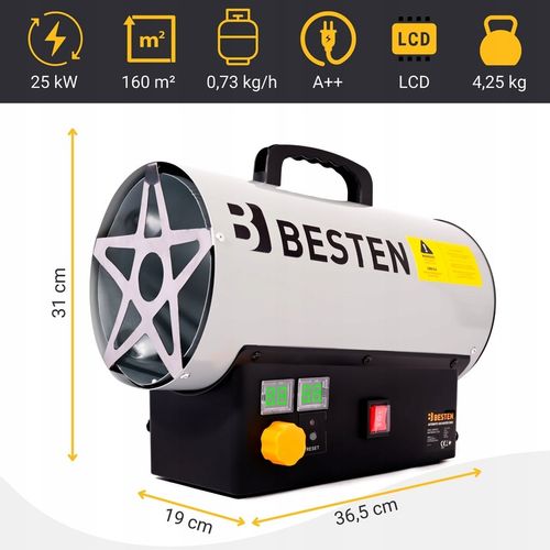 Nagrzewnica Gazowa Automatyczna Na Butlę Dmuchawa Termostat 25KW + Reduktor na Arena.pl