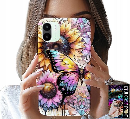 ETUI DO XIAOMI REDMI A1 - SŁONECZNIK Z MOTYLKIEM, OBUDOWA + FOLIA na Arena.pl
