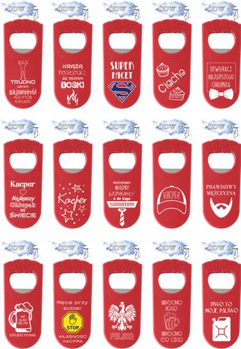 OTWIERACZ Z NADRUKIEM UV personalizowany chluśniem bo uśniem TWÓJ NAPIS na Arena.pl