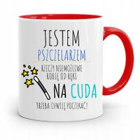 Kubek Czerwony Pszczelarza Jestem Pszczelarzem Z Nadrukiem Ze Zdjęciem