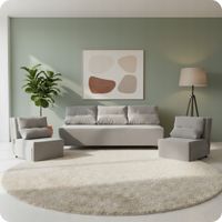 Zestaw KIMO funkcja spania sofa fotele Family Meble j. szary Hunter welur