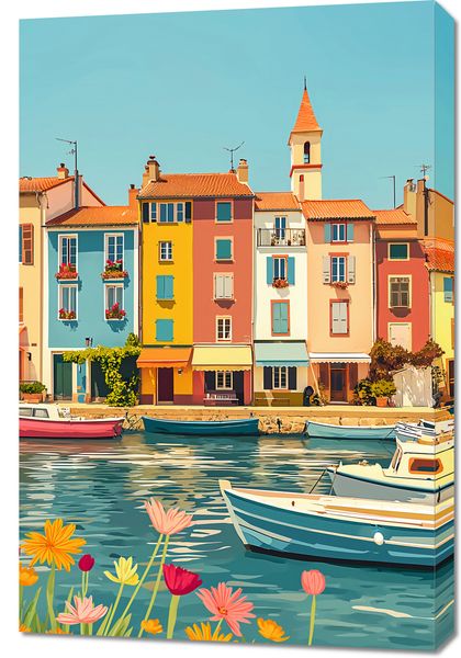 Obraz 60x90cm Wielobarwne Nadbrzeże zdjęcie 1