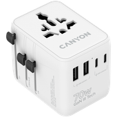 canyon travel adapter ontour 70 eu/uk/us/aus 70w white