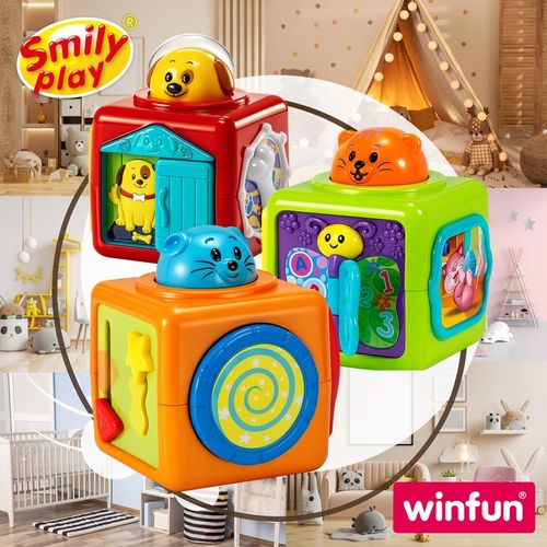 SMILY PLAY Wieża z klocków kolorowa kostka sensoryczna edukacyjna 3m+ na Arena.pl