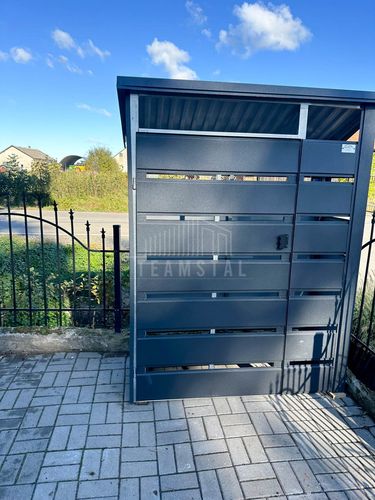 Wiata Śmietnikowa 130x40cm - Antracyt - Dach spad w tył TS779 na Arena.pl