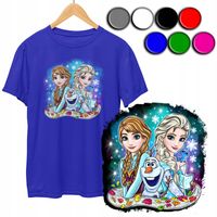 KOSZULKA DZIECIĘCA T-SHIRT Z NADRUKIEM - KRAINA LODU FROZEN - L 146-152