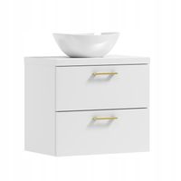Szafka łazienkowa wisząca LUNA 60 biała z umywalką Eliza B (GOLD)