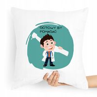 Poduszka Prezent Dla Dentysty Gotowa By Pomagać Z Nadrukiem Ze Zdjęciem