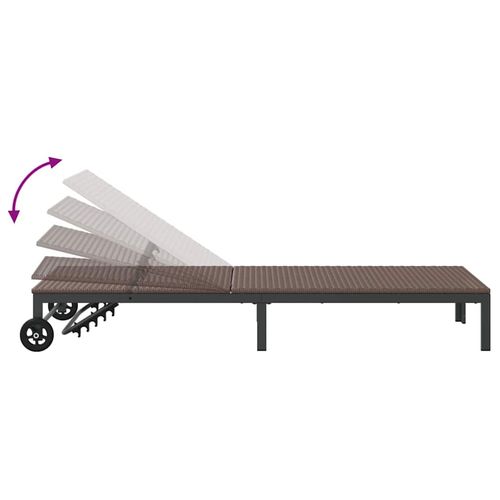 Leżak z poduszką 2 pcs Brązowy 40 x 39 x 40.5cm polirattan na Arena.pl