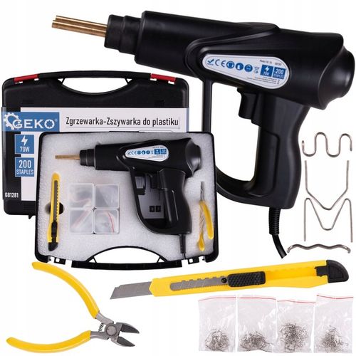 GEKO ZGRZEWARKA-ZSZYWARKA DO PLASTIKU 70W 200 ZSZYWEK WALIZKA +OSP G81281 na Arena.pl