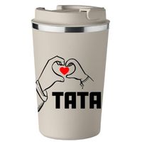 KUBEK TERMICZNY Premium beżowy prezent Dzień Ojca dla TATY TATA KT_386