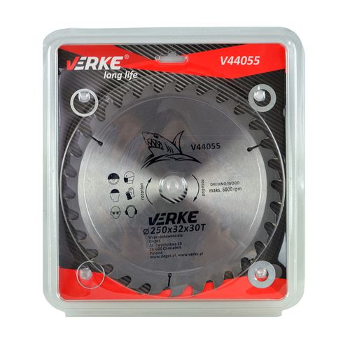 PIŁA TARCZA WIDIOWA DO CIĘCIA DREWNA 250x32 30 ZĘBÓW VERKE V44055 na Arena.pl